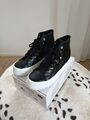 Superga Sneaker high Schnür-Stiefelette Boots Leder Gr.38 schwarz-weiß NP 109,99