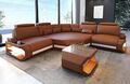 Eck Sofa Couch Leder Eckcouch Ledersofa Schwarz Weiß Ecksofa Asti L Form Mini