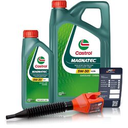 6 L LITER CASTROL MAGNATEC STOP-START 5W-30 A3/B4 MOTOR-ÖL MOTOREN-ÖL 50045401### INKL. ÖLWECHSEL-ANHÄNGER + EINFÜLLTRICHTER ###