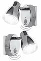 2er Set Trango LED 230V Nachtlicht Chrom Bewegungsmelder Automatik 2TG2635-018