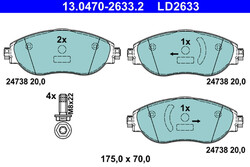 Bremsbelagsatz Scheibenbremse ATE Ceramic 13.0470-2633.2 für VW PASSAT B8 3G2 8