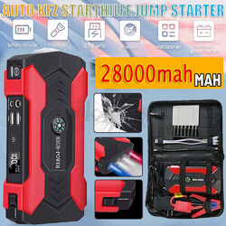 28000mAh Auto KFZ Starthilfe Jump Starter 12V Ladegerät Booster PKW Power Bank