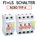 FI+LS Schalter RCBO Typ A 1P+N B / C 10KA 30mA 4-Polig Fehlerstrom LS-Schalter