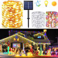 Solar Lichterkette 50-200 LED Lichtschlauch Beleuchtung Garten Party Deko Außen