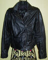 110 ) Tolle Schwarze Damen Leder Jacke im Biker Styl Gr. S - von Freaky Nation