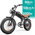 1000W E-Bike Mountainbike 20 Zoll Elektrofahrrad 48V Fatbike MTB Pedelec 50km/h