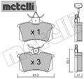 metelli 22-0100-3 Bremsbelagsatz für Scheibenbremse Bremsbelagsatz 