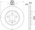 2x Hella 8DD 355 106-751 Bremsscheibe für AUDI SEAT SKODA VW