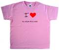 T-Shirt I Love Heart My Golden Retriever rosa Kinder