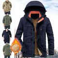 Herren Winterjacke Warmer Fleecejacke Kapuzen Sweatjacke Windbreaker gefüttert