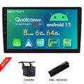 DAB+CAM+10.1" Android 13 Doppel 2DIN Autoradio Navi Navigation Bluetooth CarPlay