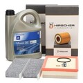 HIRSCHER Filterset 3-tlg + 5L ORIGINAL 5W30 dexos2 für OPEL CORSA F MOKKA 1.5 D