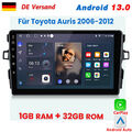 Für Toyota Auris 2006-2012 Carplay Android13 Autoradio GPS NAVI BT WIFI SWC DAB+