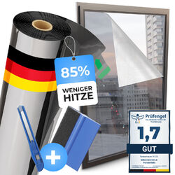 WindowShield® | Spiegelfolie Selbstklebend UV-Schutz Fenster Folie SonnenschutzDas Premiumprodukt inklusive Tools und Videoanleitung