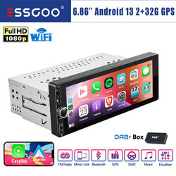 DAB+ Autoradio 1 DIN Carplay Android 13 2+32G GPS Navi RDS Bluetooth WIFI USB FM