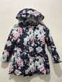 Mädchen Ted Baker marineblau Blumenblume Jacke Mantel mit Kapuze 9 Jahre