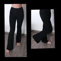 H&M Ausgestellte Leggings Schwarz Everyday S 36 Schlaghose Stretch Top High Wais