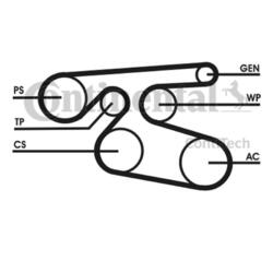 Continental Ctam 7PK2000 Keilrippenriemen für Opel Mercedes-Benz Toyota