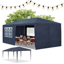 Partyzelt Pavillon Gartenzelt Gartenpavillon Festzelt Gazebo 3x6 m blau Juskys®leichter Aufbau ✔️ 18 m² ✔️ abnehmbare Seitenteile ✔️ 