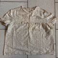 ESPRIT Bluse Spitze Rüschen cremefarben Größe 44