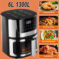 6L Heißluftfritteuse 1300W Heissluft Friteuse Air Fryer Digital Fritteuse