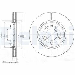 2x Bremsscheibe DELPHI BG3611 passend für AUDI SEAT SKODA VW