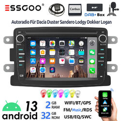DAB+ Android 13 2+32G Autoradio Carplay GPS NAVI Für Dacia Duster Dokker Sandero