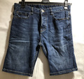 DENIM CO HERREN DUNKELBLAU DENIM KNOPFLEISTE SHORTS GRÖSSE: W-32" /81 CM (MS257)