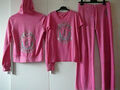 3-teilige Set Juicy Couture Gr. S und M pink Straßstickerei auf Shirt Jacke Hose