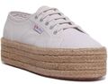 Superga 2790 Cotropew Plateau Sohle mit Seil herum in Rose Größe UK 3 - 8