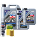 Motoröl 10W40 LIQUI MOLY Mos2 Leichtlauf 8L +MANN Ölfilter +Spülung