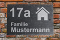 Türschild Namsschild Klingelschild Hausschild Schiefer mit Gravur Motiv: Haus