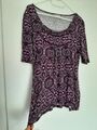 Tunika Bluse Top Shirt Gr. 40 Muster Lila Damen Sommer Street One