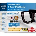 ANHÄNGERKUPPLUNG für Skoda Rapid ab 15 vert. abnehmbar HOOK +13pol E-Satz ABE