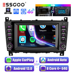 Autoradio Android 13 4+64G CarPlay DAB+ KAM Für Mercedes Benz C/CLC W203 CLK 209