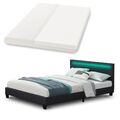 Polsterbett Doppelbett Kunstleder LED Bettgestell Matratze 140x200cm Juskys®