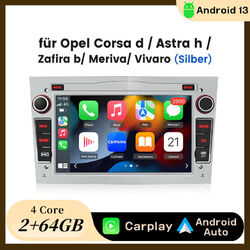 Android 13 7'' Autoradio Wifi Carplay 2+64G Für Opel Astra H Corsa C/D Zafira B