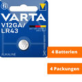 4 x Varta V12GA LR43 AG12 12GA 386 LR1142 Knopfzelle 1.5 V Alkaline Batterie NEU