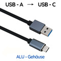 USB A 3.1 auf USB Type-C Kabel Datenkabel Ladekabel ALU hochflexibel 1m, 2m