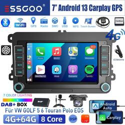 DAB+ Android 13 4+64G Carplay 4G Autoradio GPS KAM Für VW GOLF 5 6 Touran Passat