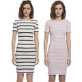 Urban Classics Ladies Stretch Stripe Dress Kleid Jersey Querstreifen Figurbetont