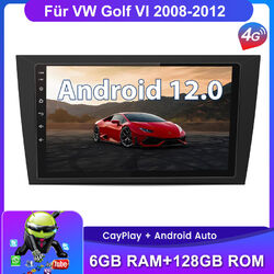 6+128G 9" Android 12 Autoradio GPS NAVI BT Carplay DAB+ Für VW Golf VI 2008-2012