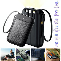 Solar Power Bank 10000mAh Tragbar Externer Batterie Ladegerät Für Handy DHL