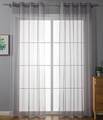 2er Set Ösenvorhänge Transparent »Uni« Gardine Bleiband HxB 145x140 cm Grau