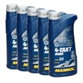 5 x 1 Liter Mannol 4-Takt Agro SAE 30 für Traktoren Rasenmäheröl Generatoren