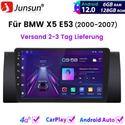 6+128GB V1PRO Für BMW X5 E53 2000-2007 Carplay Android12 Autoradio GPS NAVI DAB+