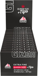 Gizeh Extra Fine Blättchen + Filter Tips Queen Size 26x 50 Blatt und 50 Tips