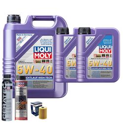 Motoröl 5W40 LIQUI MOLY High Tech 7L+BOSCH Ölfilter +Ölschlammspülung +Cera Tec