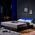 HOME DELUXE LED Bett Polsterbett Lederbett Matratze Kunstlederbett Beleuchtung