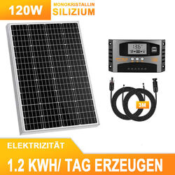 100W 120W 200W Solarpanel Kit Solarmodul Monokristallin Photovoltaik Wohnmobil